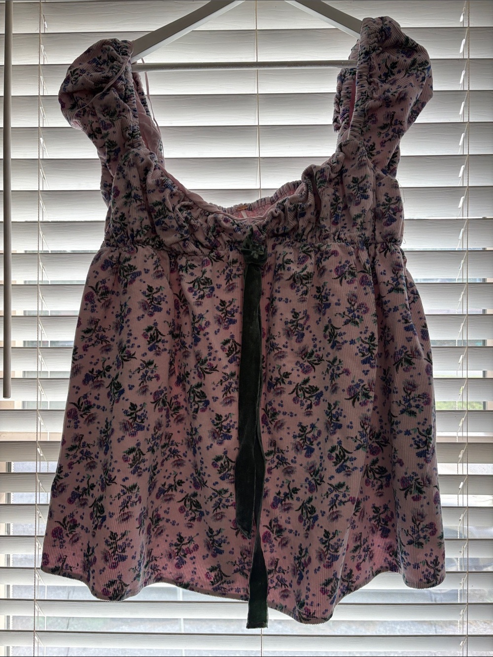 Free People Women's Pink Floral Babydoll Top